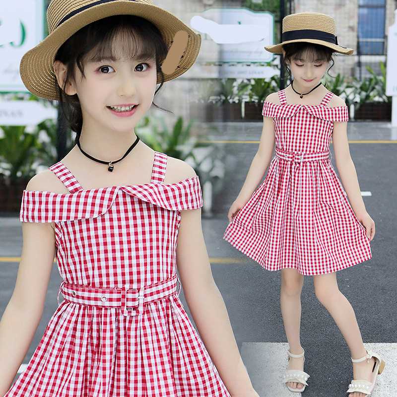 

Girl Dress summer sleeveless Children Clothes Princess Kids Dresses For Girls Casual Wear Dress plaid 110 120 130 140 150 160, Black