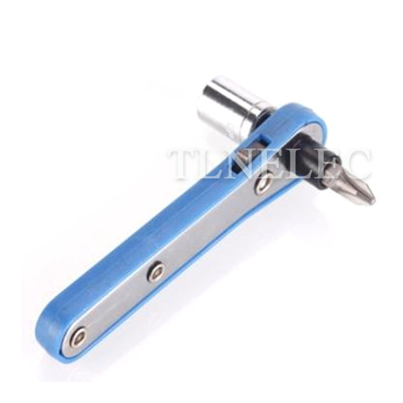 

3 in 1 Blue Ratchet Wrench Simple Quick Sleeve Screwdriver Combination Socket Sleeve Batch Head Hand Tool