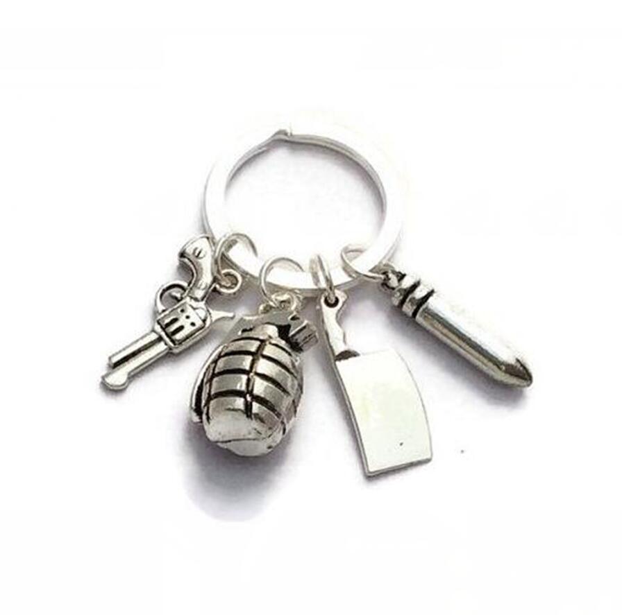 

European and American Jewelry The Walking Dead Zombie Chopper Gun Bullet Grenade pendant keychain Best Friend gift 501