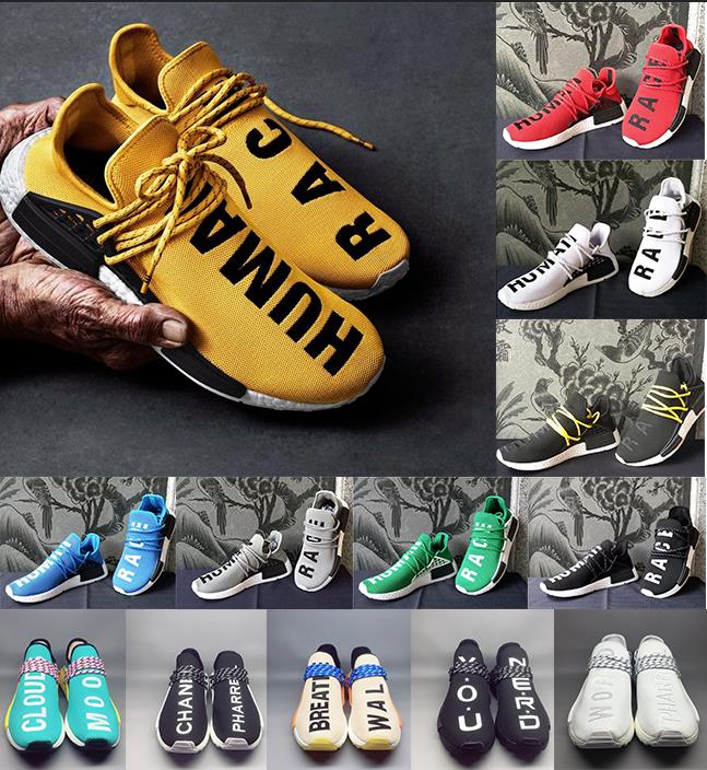 

2020 MD Human Race Mens Running Shoes With Box Pharrell Williams Sample Yellow Core Black Sport Designer Shoes Women Sneakers 36-47, 18