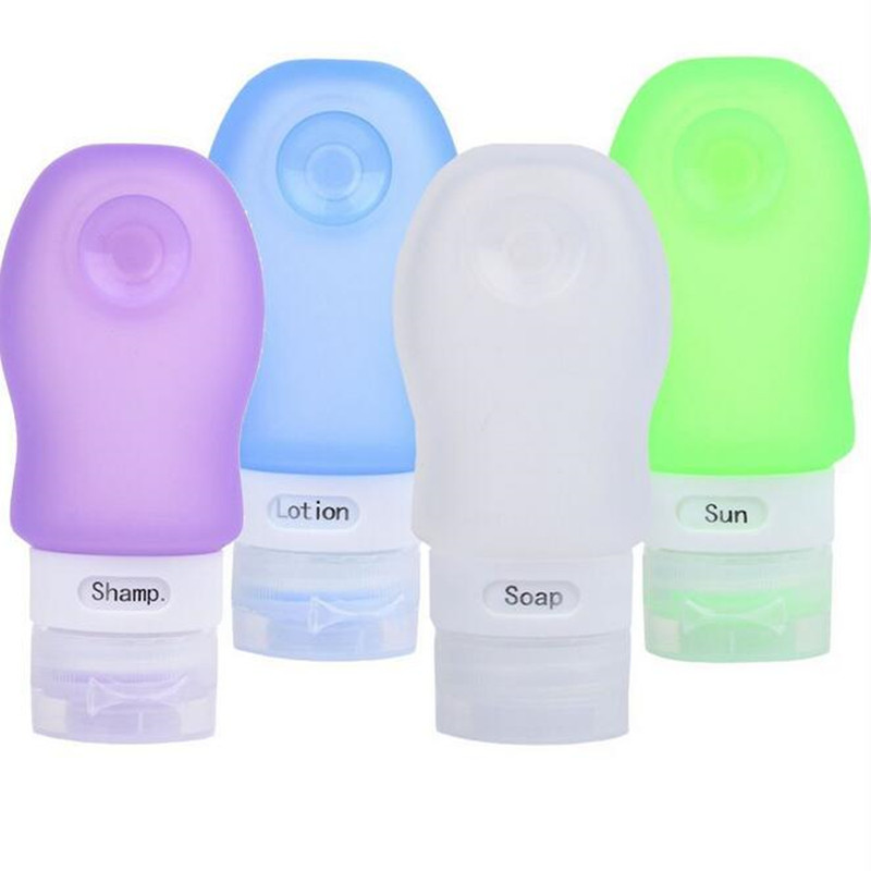 

Refillable Bottles Travel Containers Portable Soft Silicone Containers Travel Bottles Squeezable With Suction Cup 37ml 60ml 89ml