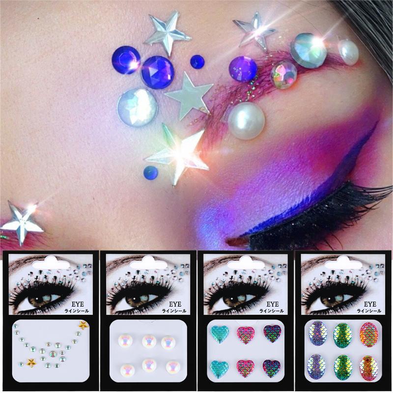 

1Pc 3D Sexy Crystal Rhinestones Festival Party Makeup Eyes Tattoo Decor DIY Diamond Glitter Sticker Makeup Adornment Women Gift