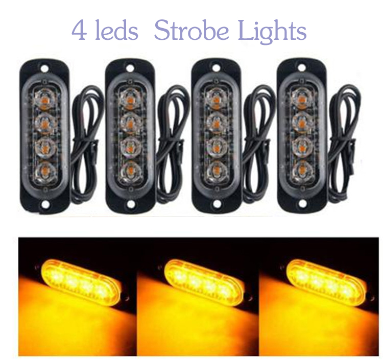 

Led Strobe Warning Light cheap Strobe Grille Flashing Lightbar Truck Car Beacon Lamp Amber Traffic Light 12V - 24V car Led, As pic