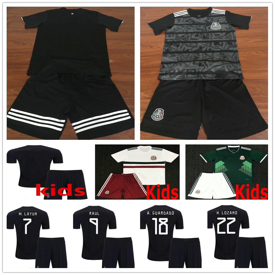 

2019 Mexico Kids Soccer Jerseys CHICHARITO LOZANO CHUCKY Boys Gold Cup Football Shirts Uniform Youth G DOS SANTOS Child camisetas de futbol, White