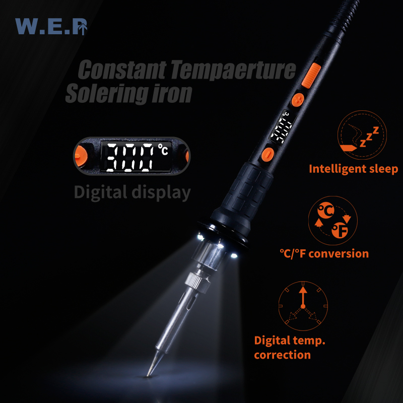 

WEP 928D-II Soldering iron 3 LED lamp Digital Temperature Correction LED Digital Display Sleep Protection Adjustable Temperature