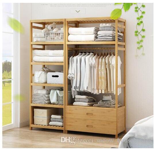 Bedroom clothes rack economical wardrobe with large space Bedroom simple wardrobe Economical Wardrobe Bedroom Furniture-image-517266795