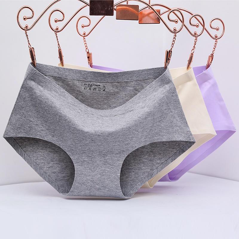 

Hot Sale Women Underwear Lingerie Girls Seamless Panties Intimates Seamless Natural Cotton Solid Briefs  L XL Size, 9 beige