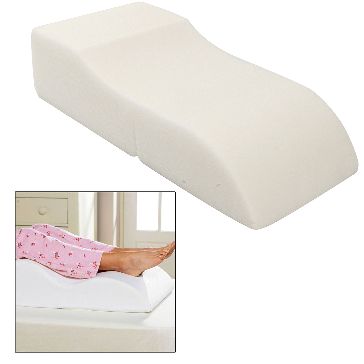 S Shape Sponge Portable Travel Footrest Leg Raiser Pillow Plane