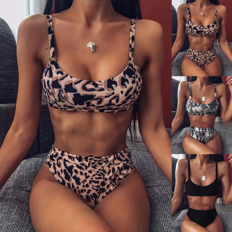 

Sexy Leopard Snake Print Bikini set High waist Swimwear Women Female Brazilian Swimsuit Push-Up Bathing suit bikini alto A40