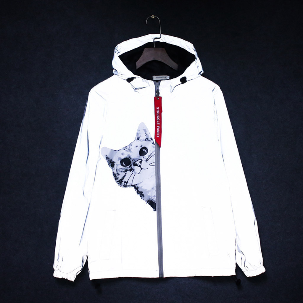 

Men Women Reflecting jackets Harajuku Style Windjack Jackets Hooded pair Jassen Streetwear Jas chaqueta mujer z0826
