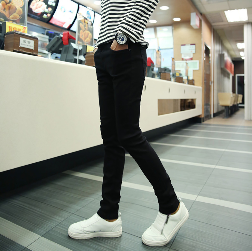 

Skinny Ankle Zip Jeans, Black