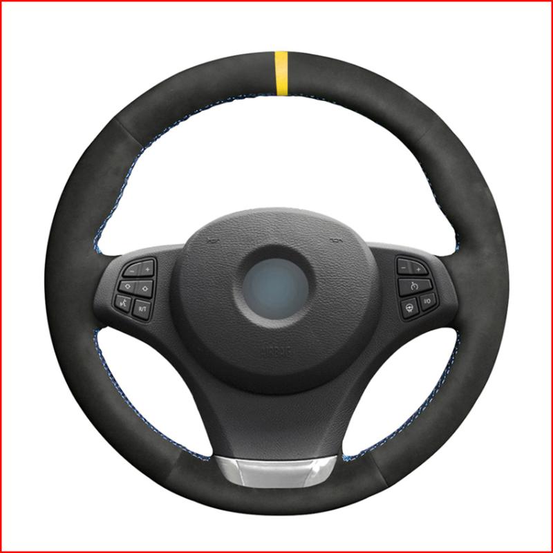 

MEWANT Black Suede Steering Wheel Cover for E83 X3 2003 2004 2005 2006 2007 2008 2009 2010 E53 X5 2004 2005 2006 Accessories
