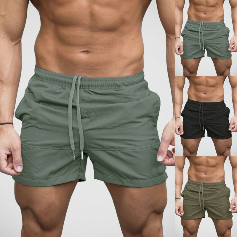 

Men's GYM Shorts Training Running Sport Exercise Shorts Workout Jogging Pants Trousers -2XL, Black