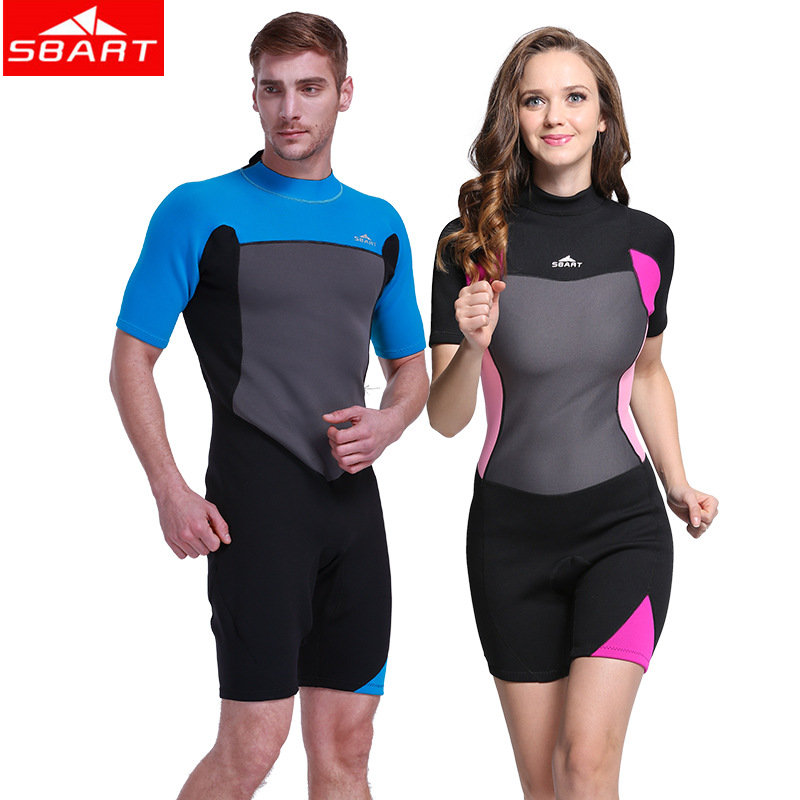 

2mm Neoprene Diving Wetsuits women' Men' Short Sleeved Jellyfish Warm Snorkeling Wetsuits Swimming Diving Wearing