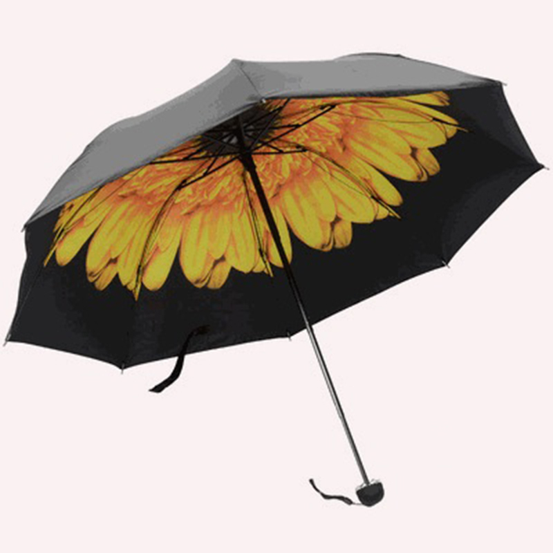 

Top Quality Umbrella Men Rain Woman Windproof Large Paraguas 3D Flower Print Sunny Anti-sun 3 Folding Umbrella Outdoor Parapluie