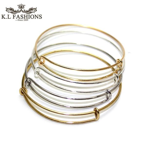 

New Fashion Silver Gold Wire Bangle Bracelet for Diy Beading Small Charm Expandable USA Bracelet Trendy Accessories Wholesale 2018