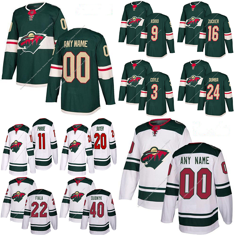 

Minnesota Wild Jerseys 11 Zach Parise 16 Jason Zucker custom 22 Kevin Fiala 20 Ryan Suter any number any name hockey jersey, Black;red