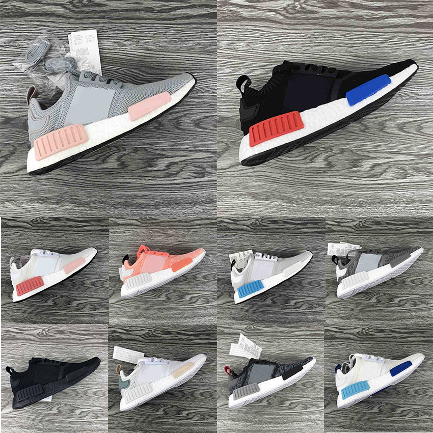 

2019 NMD R1 Primeknit Runner Best Quality For Men Women Running Shoes OG Release Triple Black Designer Sport Sneakers Trainers, White;red