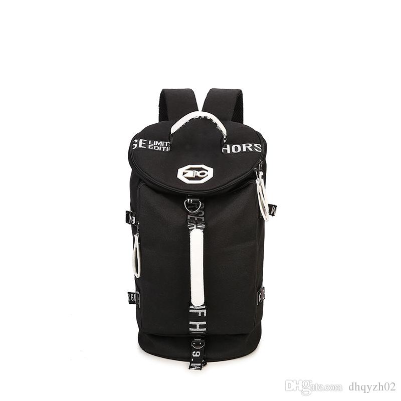 

Designer-new European and American travel hiking men's bag shoulder shoulder canvas sports drum bag computer bag, Red