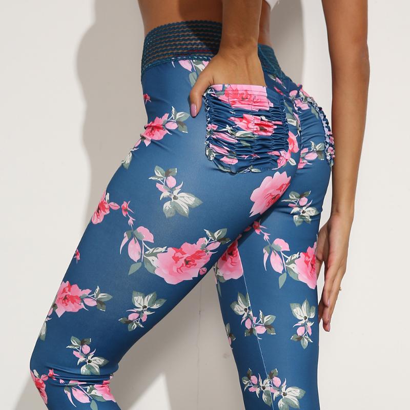

2020 pocket printing slim running fitness yoga pants Sport Leggings Yoga-Pants Running-Tights, Picture color