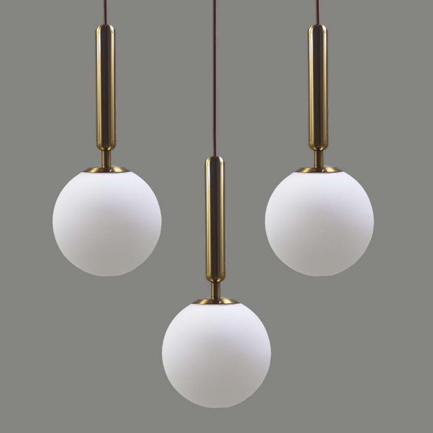 

creative glass hanging lamp 15/20/25/30cm white ball light shade gold black bedroom restaurant bar