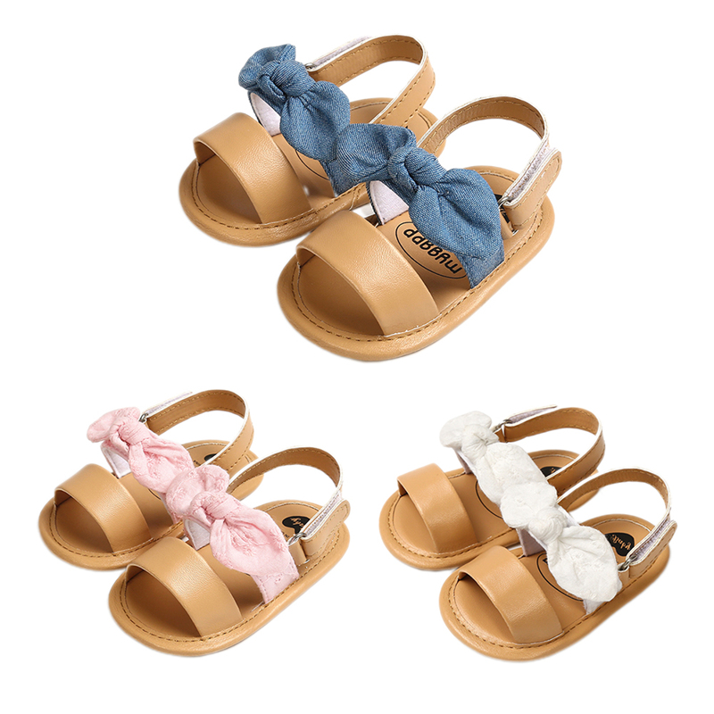 

2020 Summer Children Baby Kids Boys Girls Shoes Non-Slip Canvas Bowknot Toddlers Newborn Infantil Sandals, White