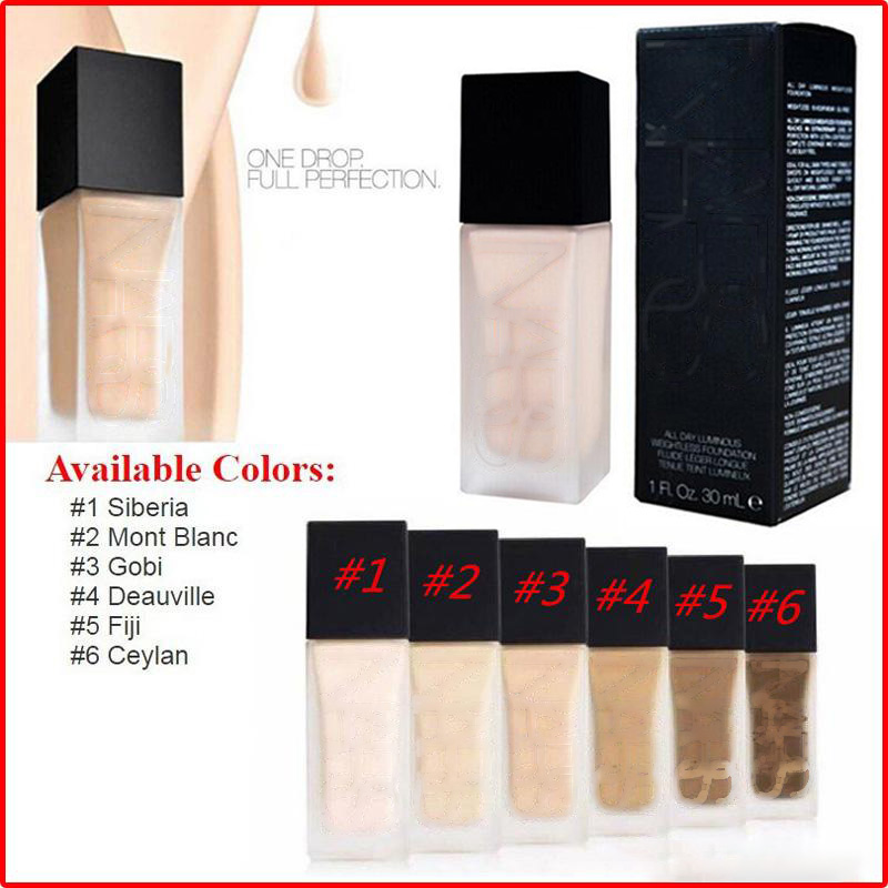 

Makeup Face And Body Foundation New Makeup All Day Luminous Weightless Foundation Liquid!30ml DHL free shipping, Mixed color