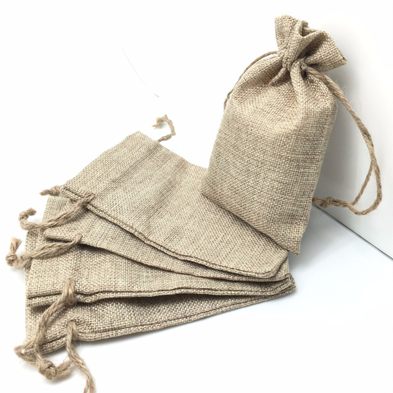 

Drawstring Linen Gift Bags Christmas Halloween Wedding Birthday Party Candy Box Chocolate Wrapping Jute Burlap Bags