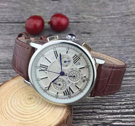 

New All dials working Stopwatch Men Watch Luxury Watches With Calendar Leather Strap Top Brand Quartz Wristwatch for men High Quality, Belt