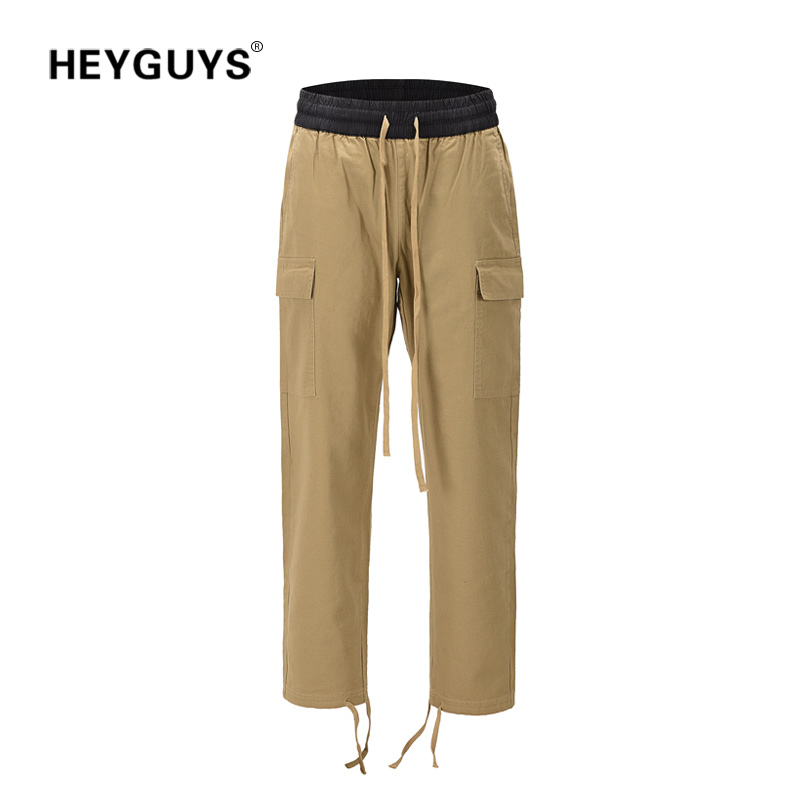 

HEYGUYS 2020 fashon Fitness Long Pants Men Casual Sweatpants Baggy Jogger Trousers Fashion Fitted Bottoms streetwear hiphop, Black