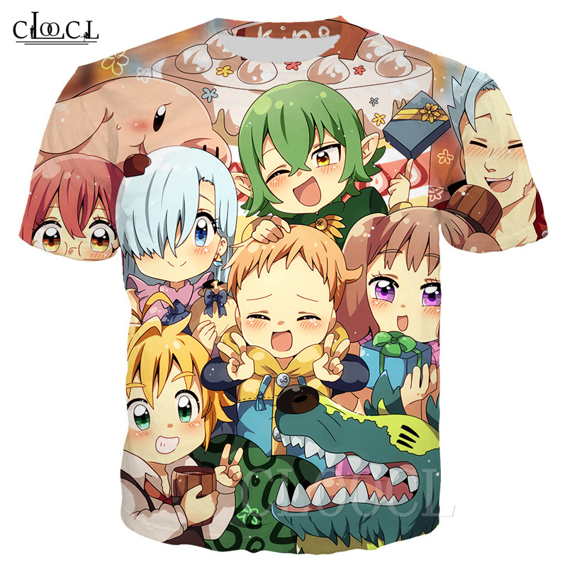 

Japan Anime The Seven Deadly Sins T Shirts Men 3D Print Fashion Short Sleeve O-Neck Unisex Couples Plus Size T-shirt Tops, T shirt 2