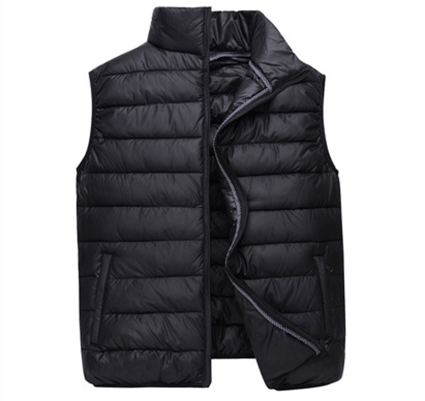 

2019 Men' Winter Down Cotton Padded Vest Warm Thick Sleeveless Coat -4XL, Black