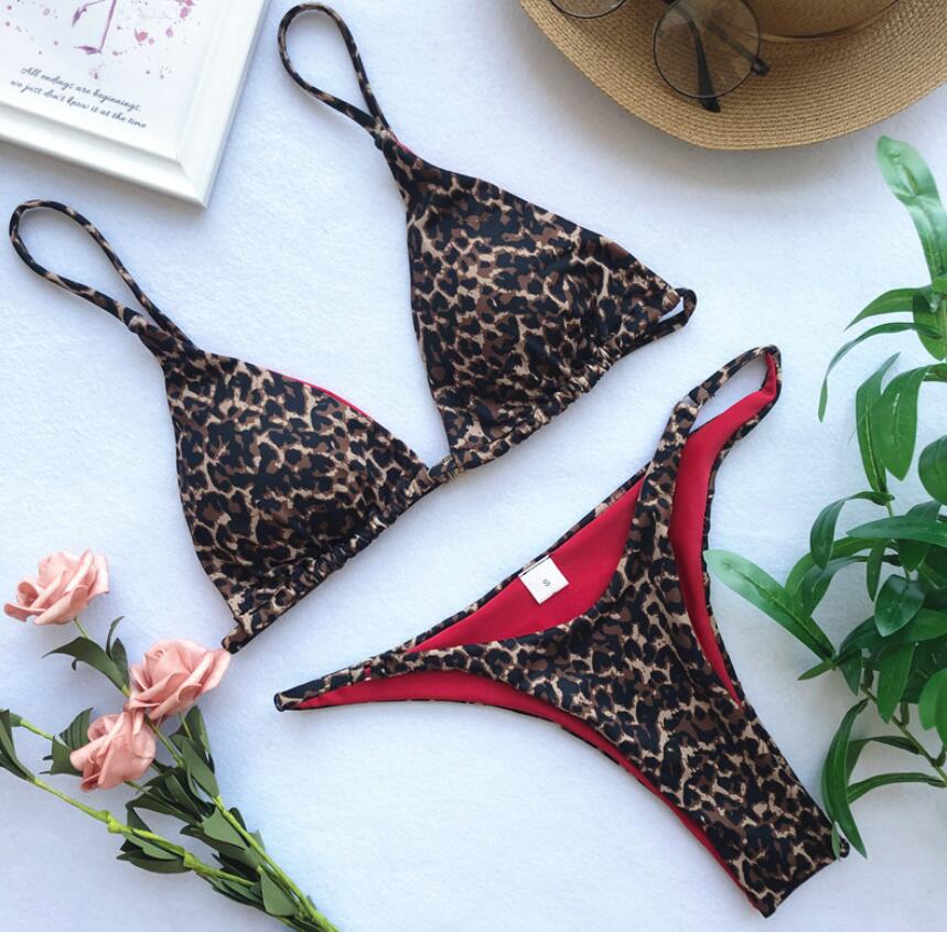 

designer bikini Sexy leopard print three-point small chest bikini sexy leopard print swimsuit thong, 76211