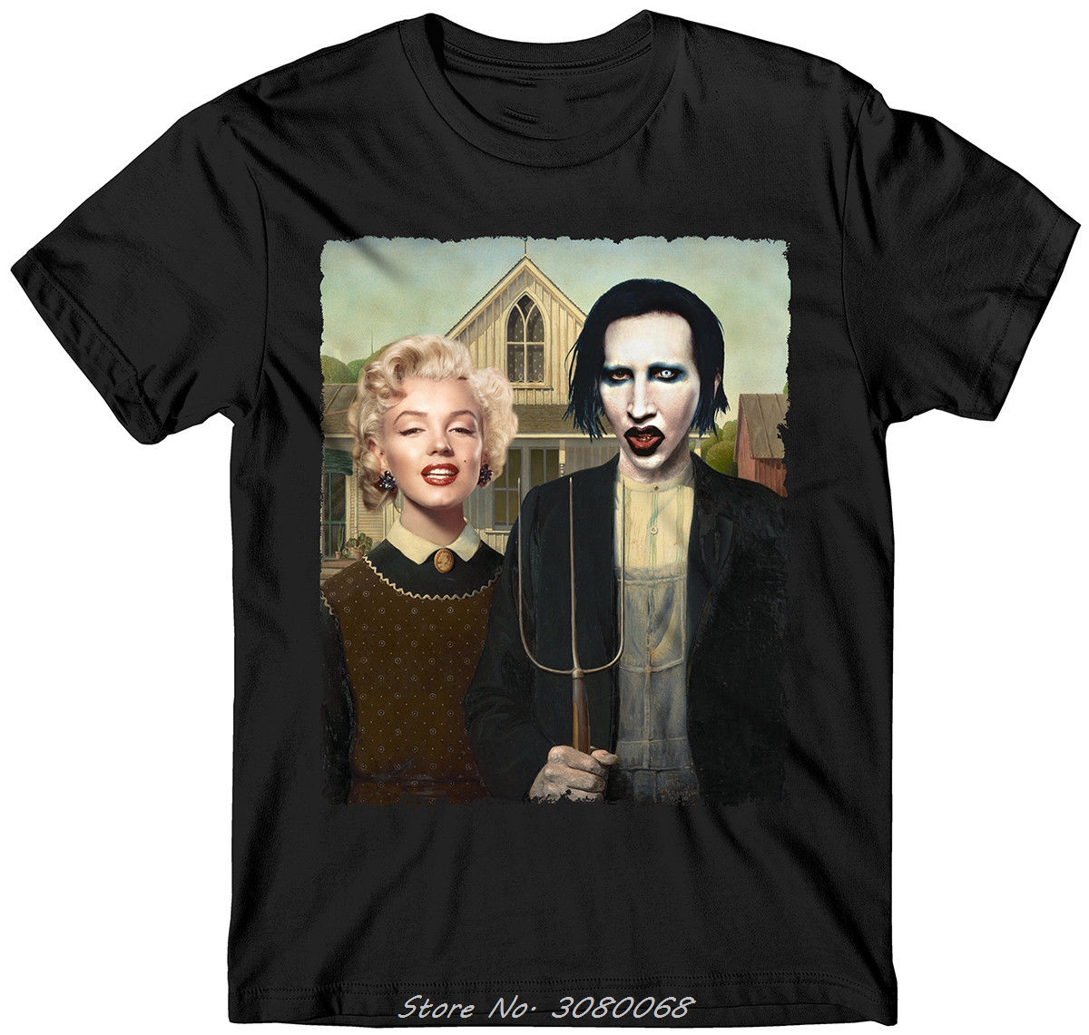 Velocitee para hombre de manga larga camisetas de estilo de estrella de cine Marilyn Monroe Warhol V148