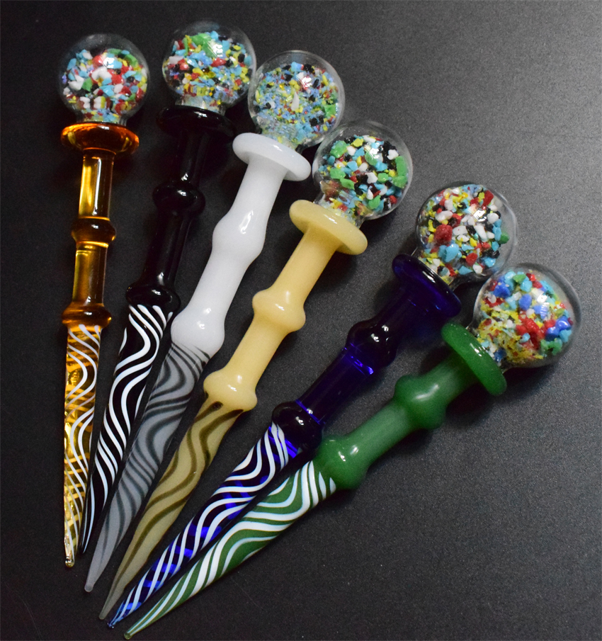 

New 5 Inch Glass Dabber tools Carb Cap Wax Dab Tool OD 25mm for Quartz Banger Nail Glass Bong smoking accessoires tool