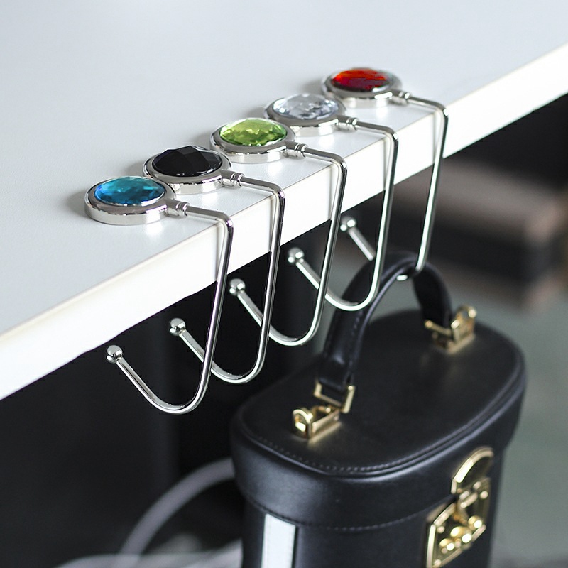 

New Storage Hook Metal Bag Hook Hanger Creative Bag Purse Holder Shell Purse Handbag Portable Table Travel Home Storage
