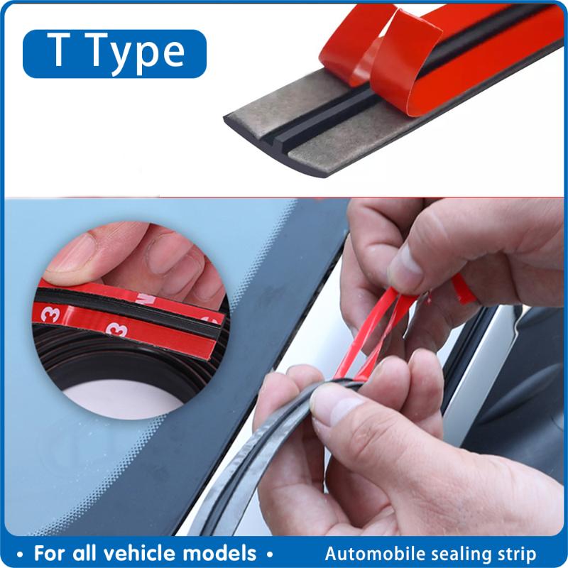 

Car Door Rubber Seal Strips Auto Seal Sticker Window Edge Windshield Roof Rubber Sealing Strip Noise Insulation Car Accessories