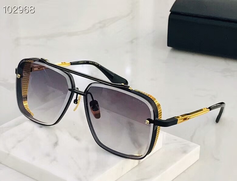 

mens sunglasses men sunglasses limited edition SIX men design K gold retro square frame crystal cutting lens with grid detachable with box