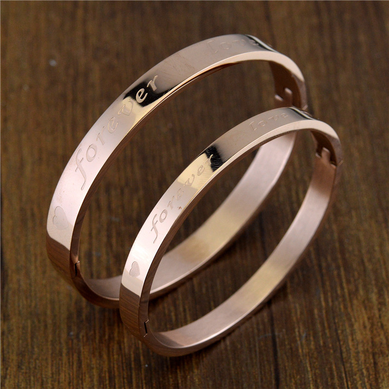 

Bangle Forever Love Letter Bracelet For Women Fashion Jewelry Boho Stainless Steel Couple Men Gift Simple Womens Bangles 2021