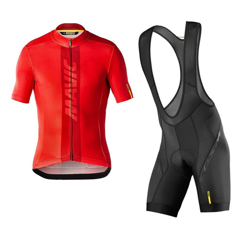 

Men MAVIC team Summer cycling jersey suit short sleeve racing clothing road bike outfits quick dry mtb bicycle uniform outdoor sportswear Y2, Black;red