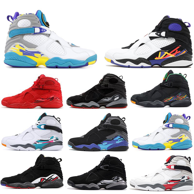 Nouvelle arrivée 8 8S Chaussures de basket-ball pour hommes femmes aqua blanc aqua noir à rebours bleu pack mens maîtresse de créateurs de créate