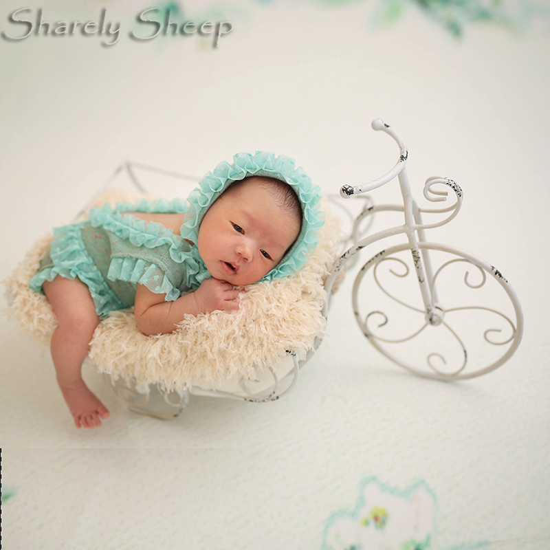 Sharelysheep Mini Wooden Desk Table Newborn Baby Photography Props Baby Photo Shoot Studio Posing Basket 