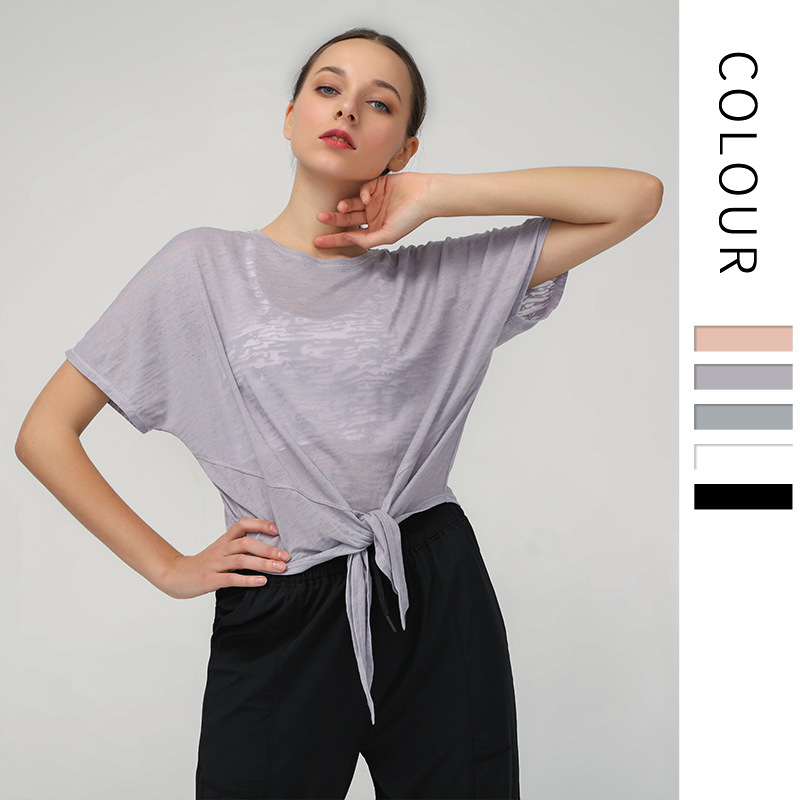 

Women Short Sleeve Yoga T-shirt Through Quick Drying Jogging Sports Tops Fitness Running Athletic Loose Tee Tops, Black