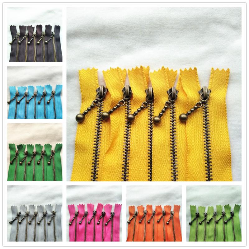 

5pcs 3 # (30cm) Classic Bronze Dropper High Quality Closed Tail Zipper