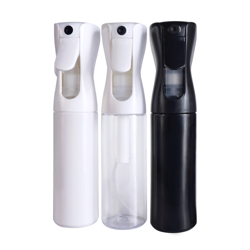 

100pcs 150ml 300ml 5oz 10 oz Custom Logo PVC Plastic Continuous Salon Flairosol Fine Mist Spray Bottle for Barber homeuse