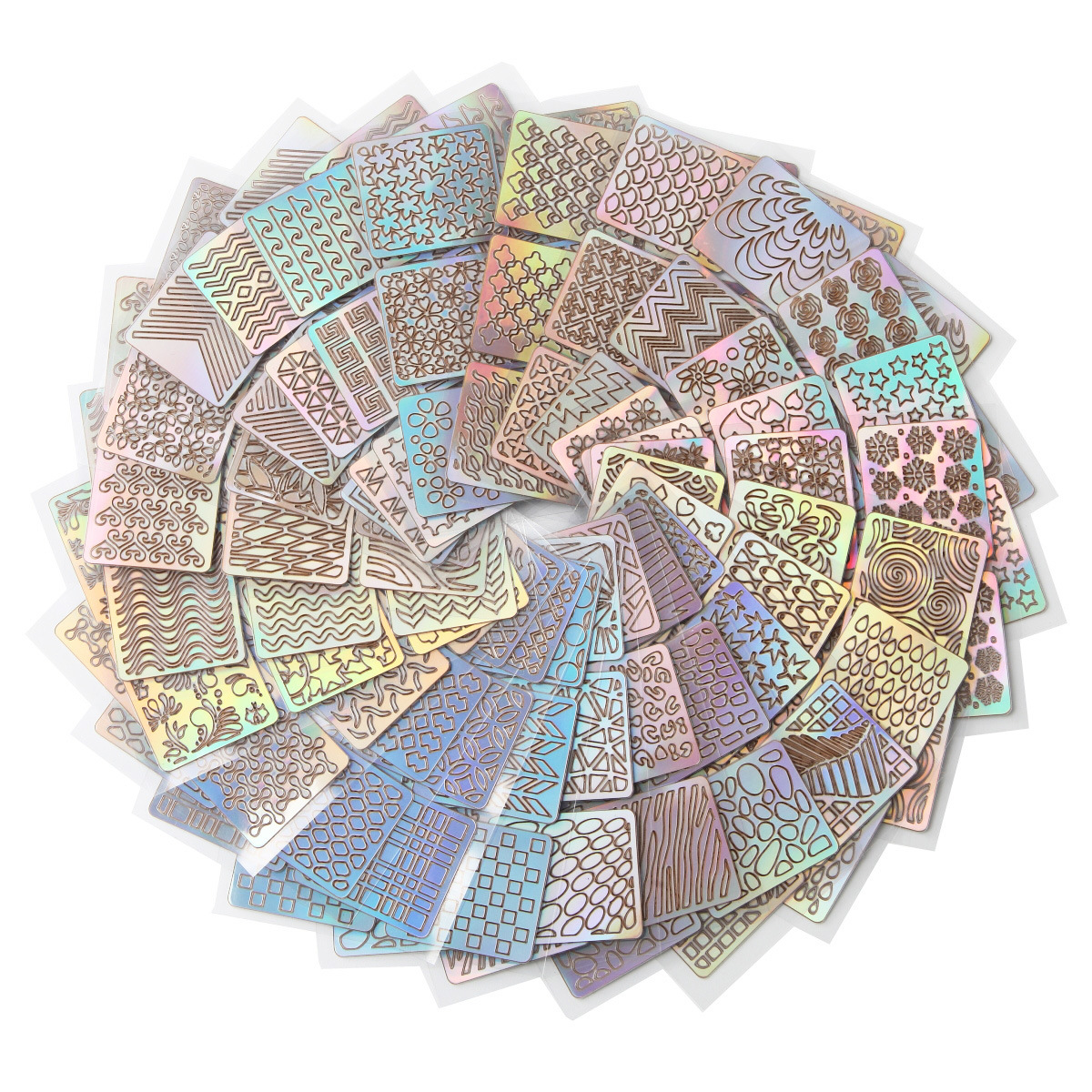 

Zouyesan Free Shipping 2018 Hollow nail sticker Openwork stamp template nail painting stickers 24pcs set French nail sticker, 24 pcs