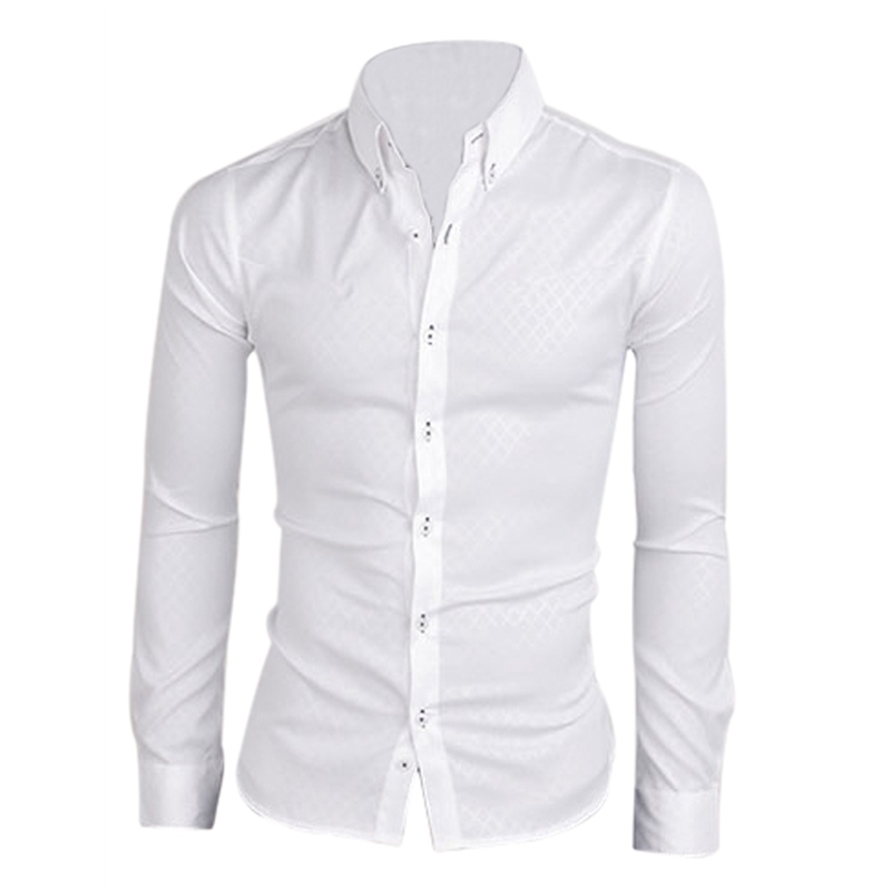 

New men shirt casual slim fit mens dress shirts  white