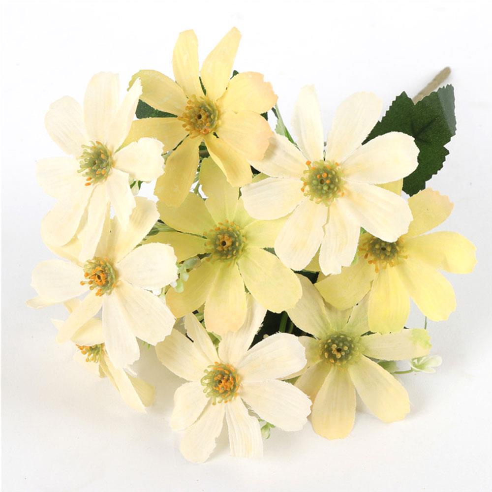 

10 Heads Artificial Calliopsis Silk Cloth European Simulation Cherry Blossoms Hotel Office Beautiful Silk Flowers Handmade, Blue