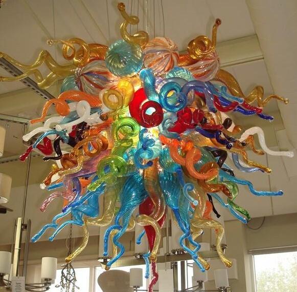 

Lamps Excellent Colorful AC 110-240v LED Pendant Light for Home Decoration Style Hand Blown Murano Glass Chandelier Lighting