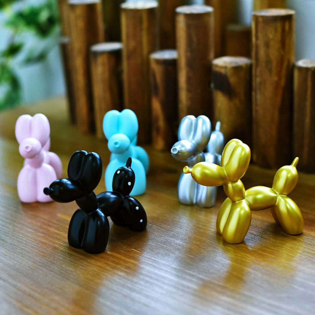 

Set Of 3 Balloon Dog Statue Desktop Ornament Bedroom Decorations Delicate